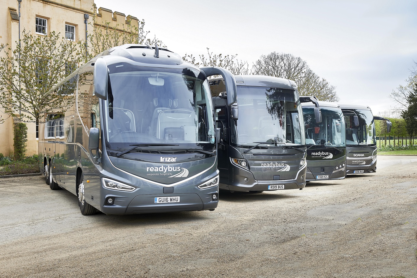 Readybus coach fleet parked awaiting service