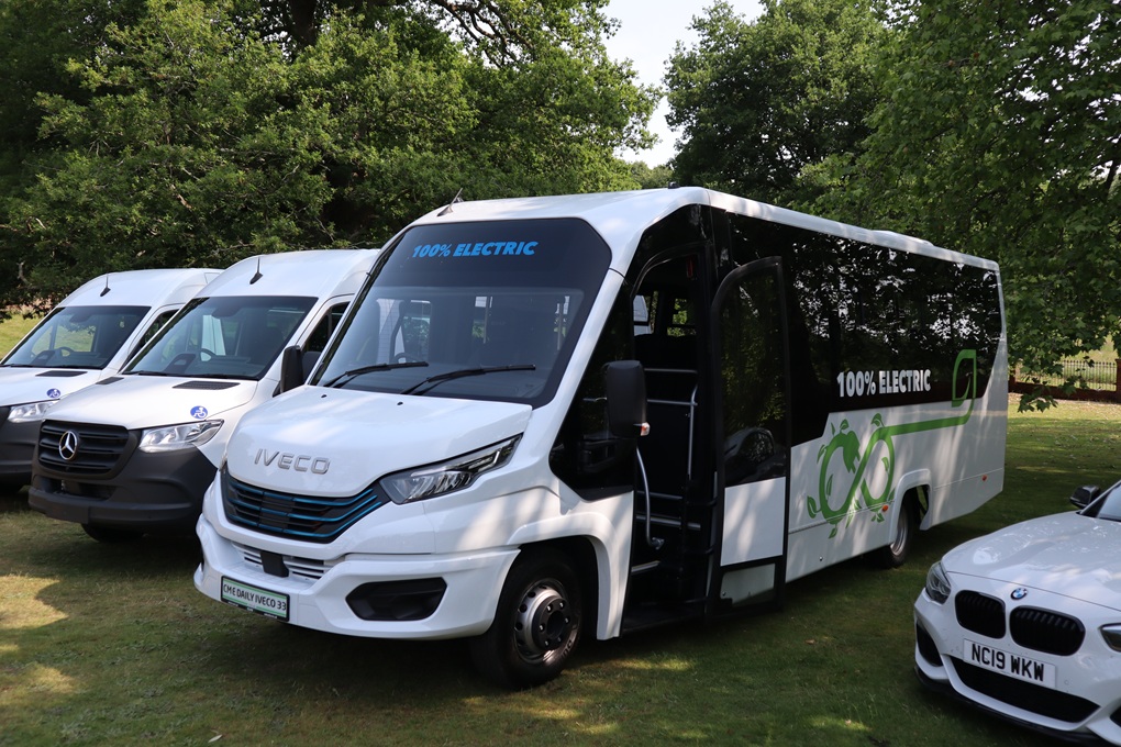 Battery electric high floor minibus on Iveco eDaily chassis