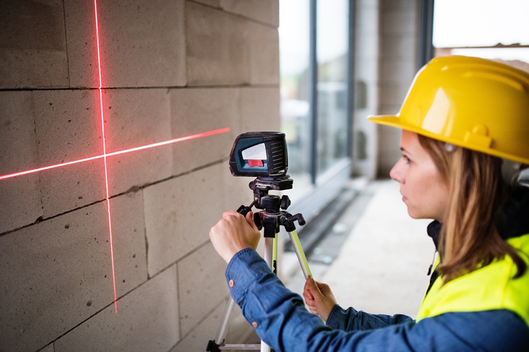Woman engaged in survey work