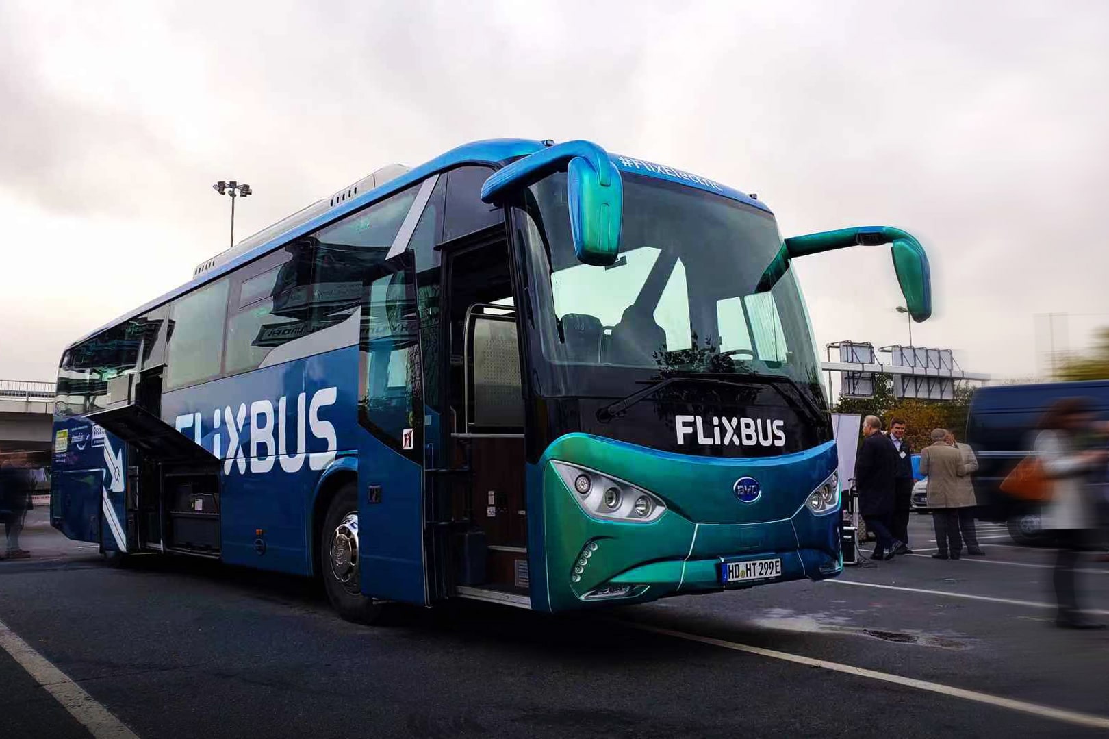 FlixBus BYD electric coach pilot