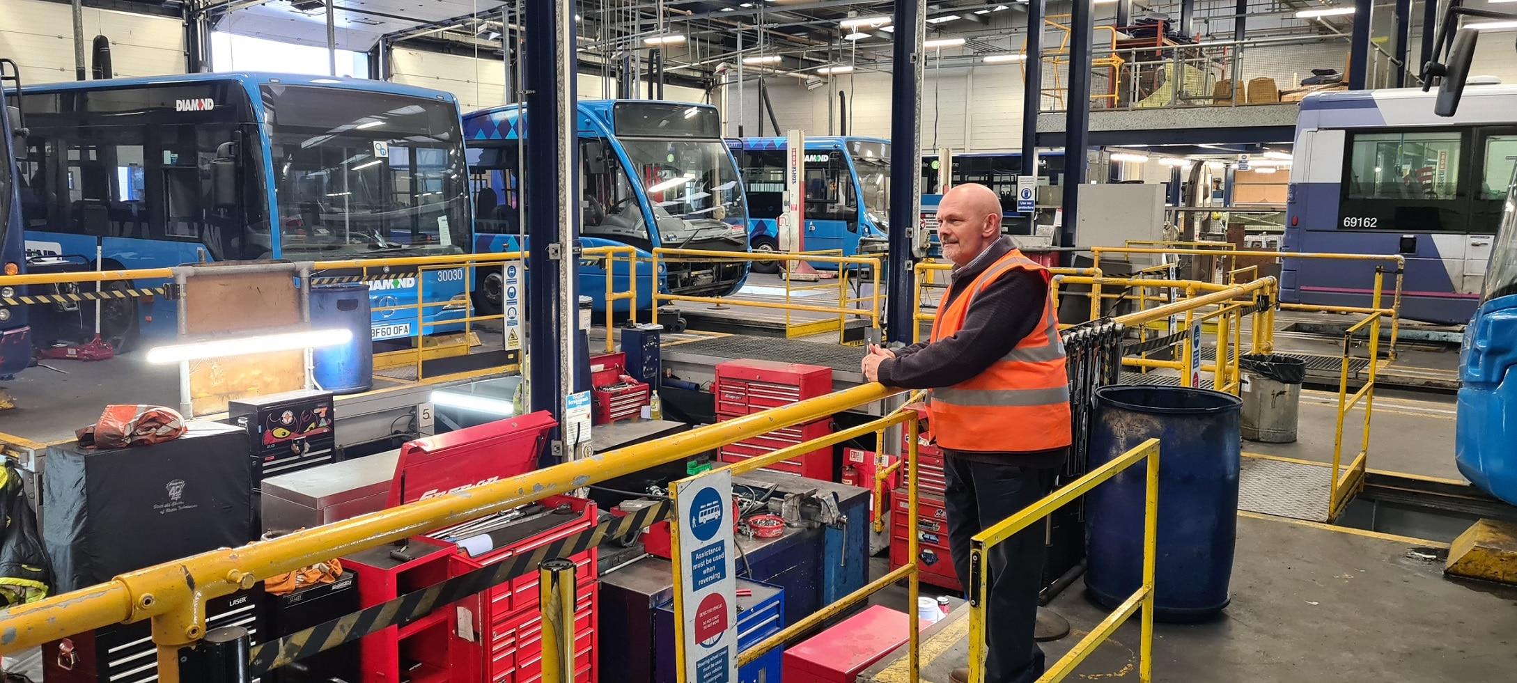 Bob Dunn at Diamond Bus North West's Bolton depot