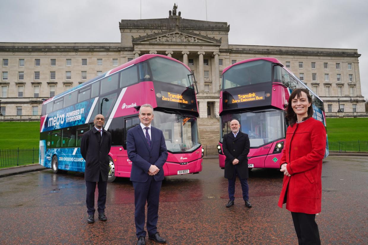 Wrightbus StreetDeck FCEV hydrogen buses in Belfast