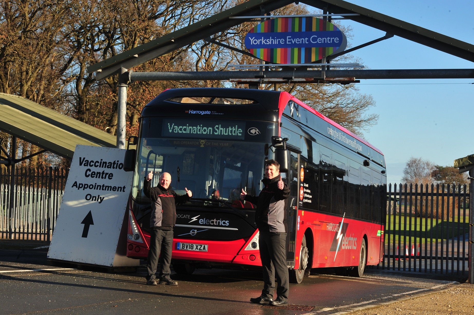 The Harrogate Bus Company vaccination shuttle bus