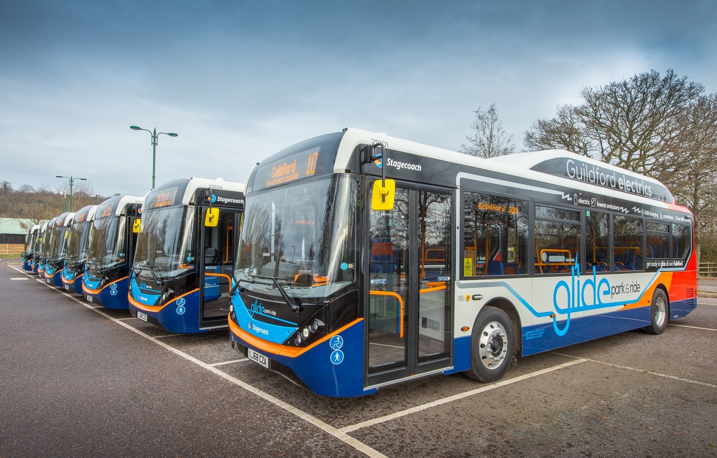Stagecoach South battery-electric bus in Guildford