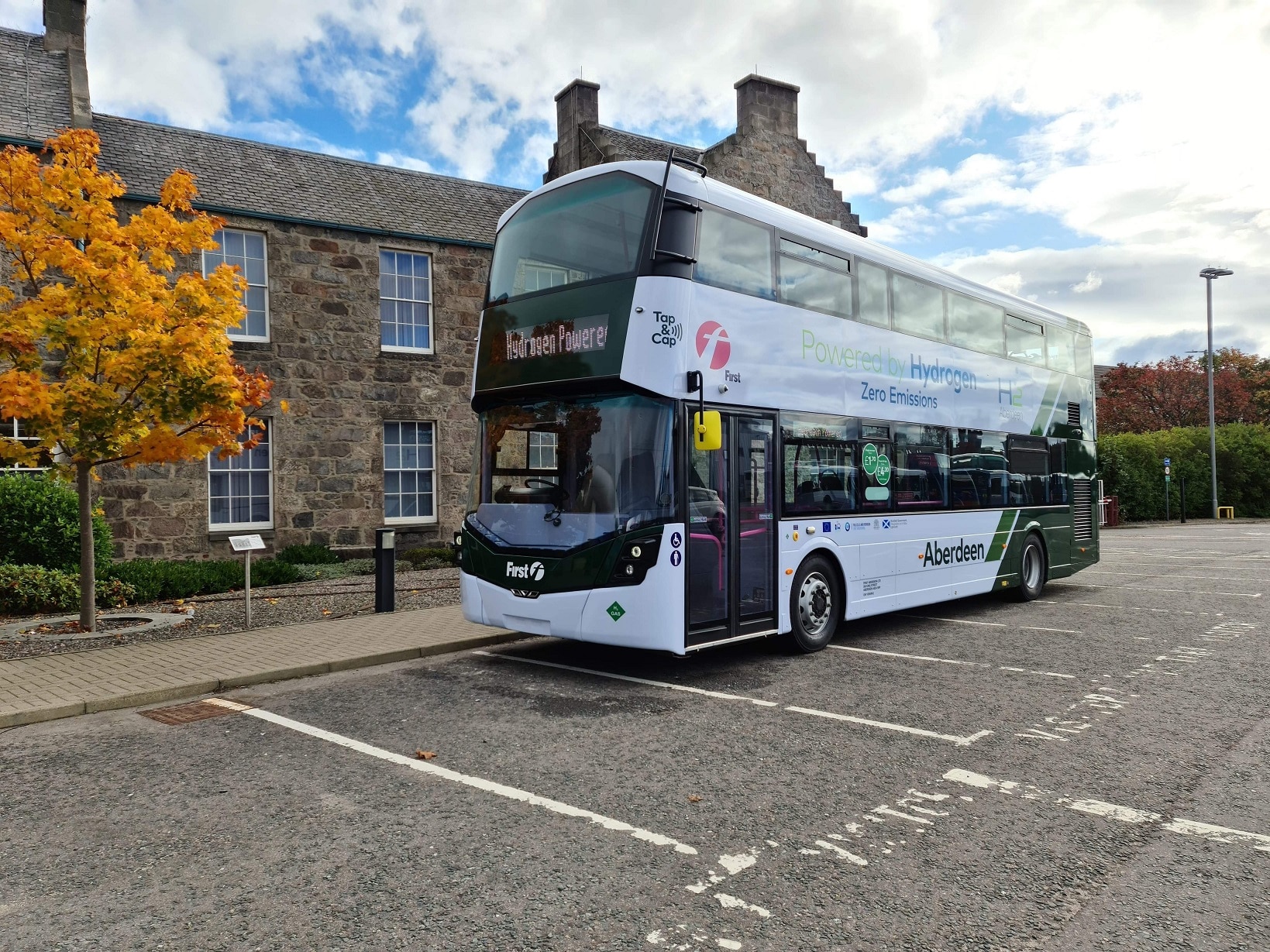 First Aberdeen hydrogen fuel cell-electric double-decker