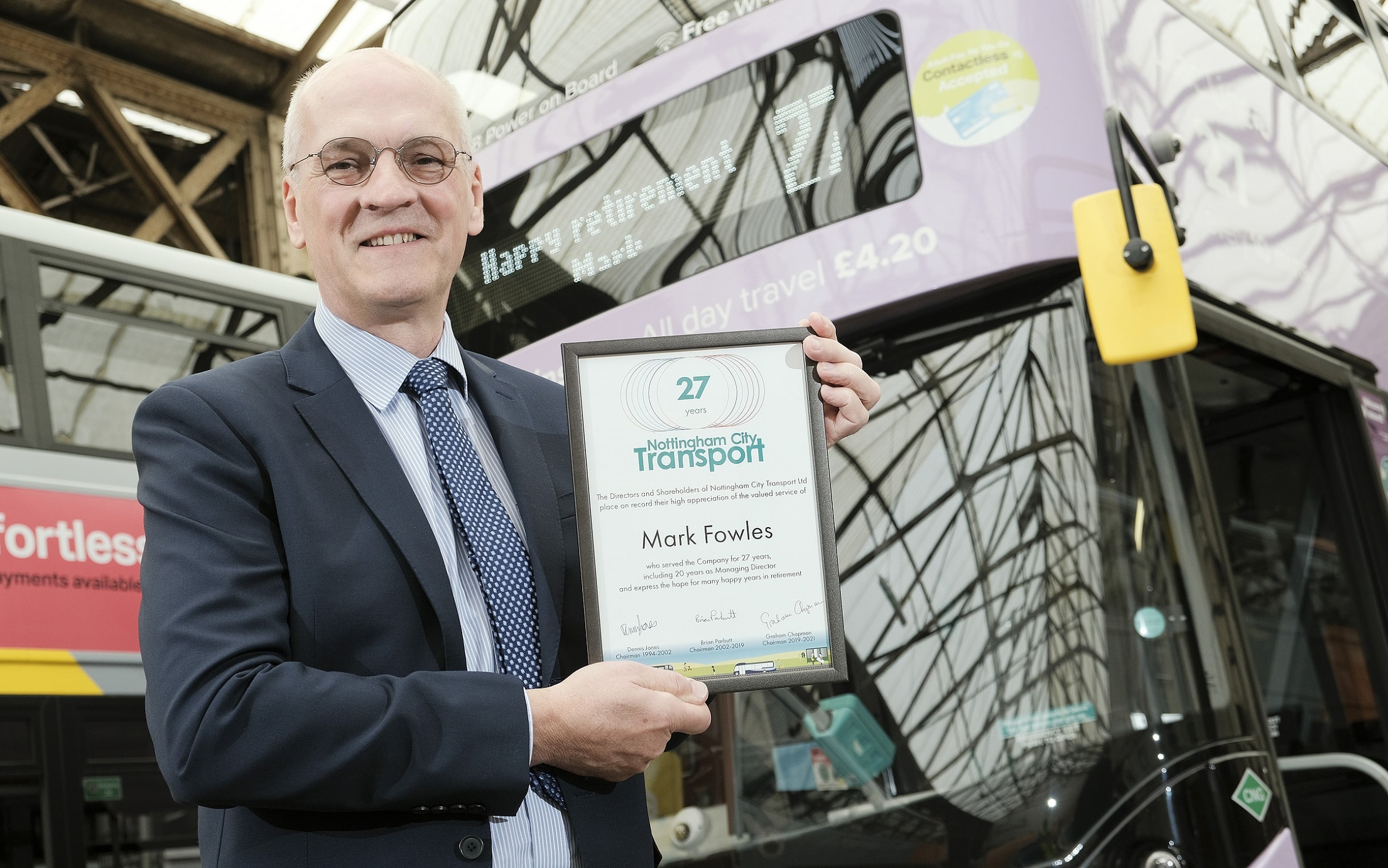 Mark Fowles retires from Nottingham City Tranport after 27 years