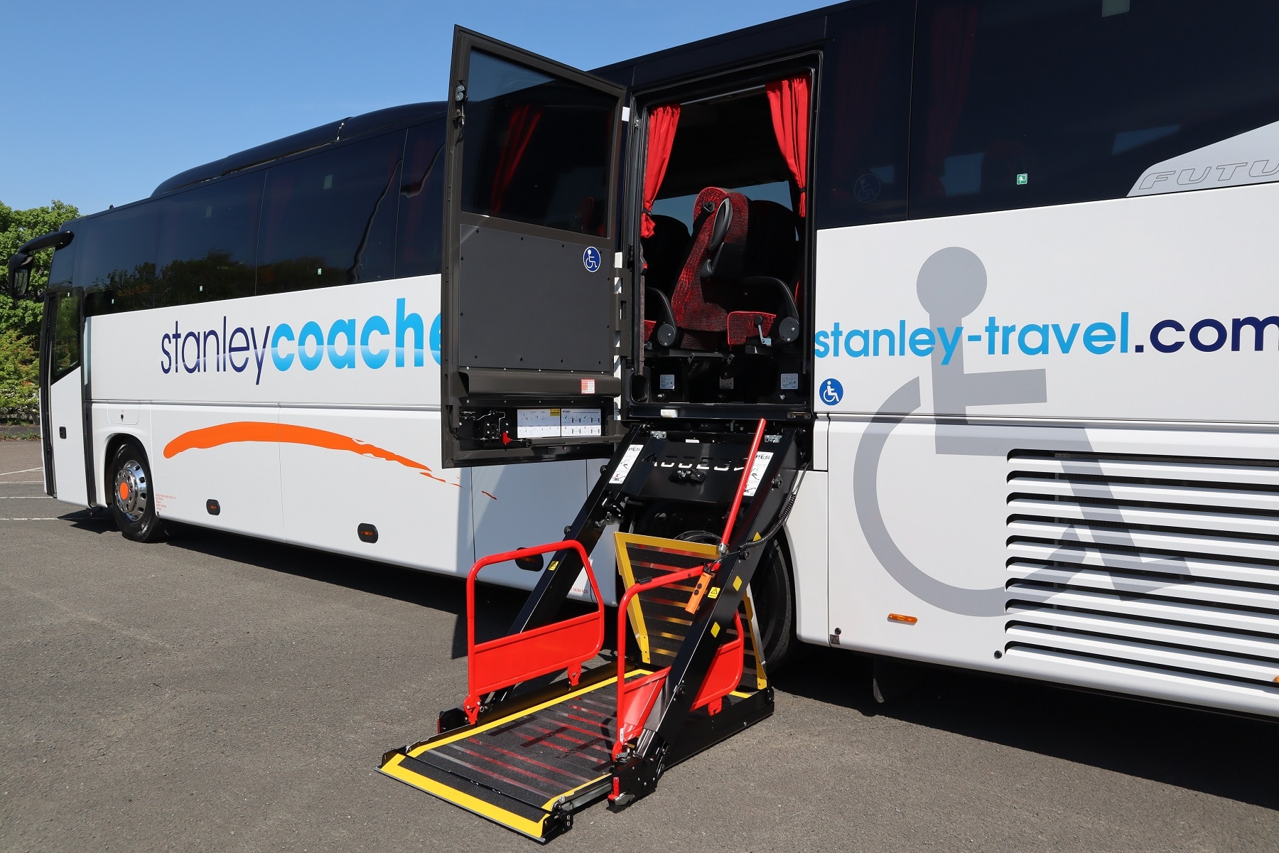 PLS Access lift fitted to Stanley Travel coach