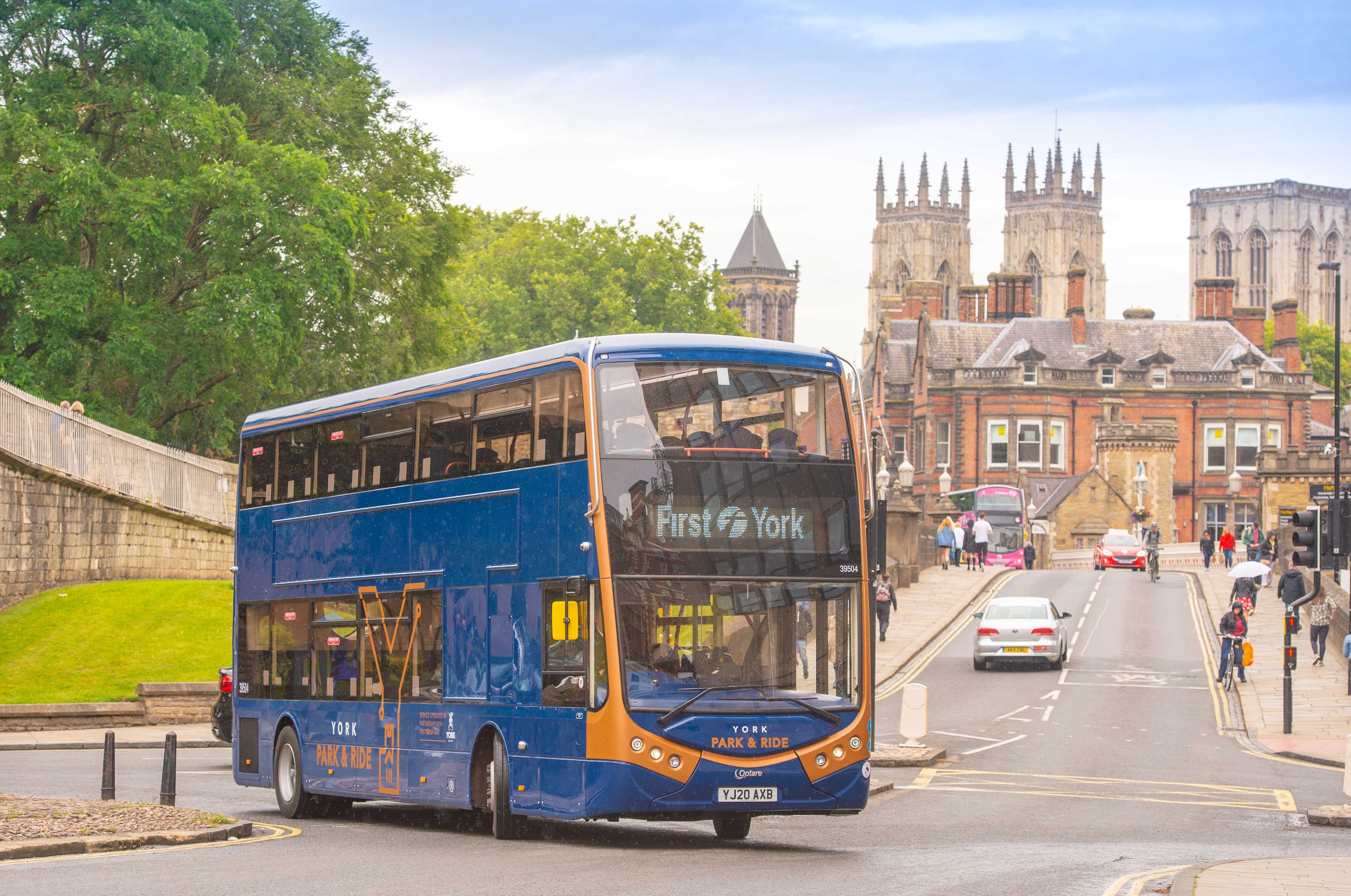 Transport Decarbonisation Plan - First York Optare Metrodecker EV bus