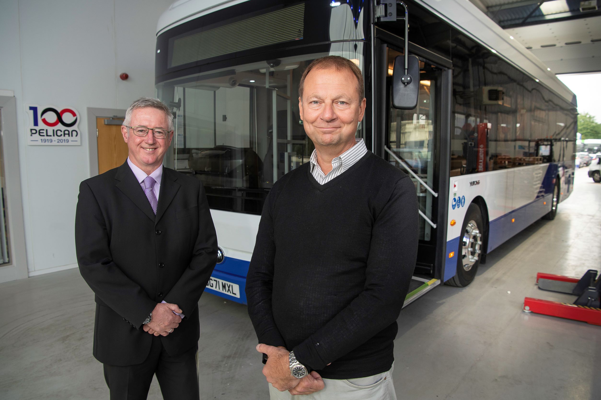 Pelican Bus and Coach MD Richard Crump and Head of Yutong Bus UK Ian Downie