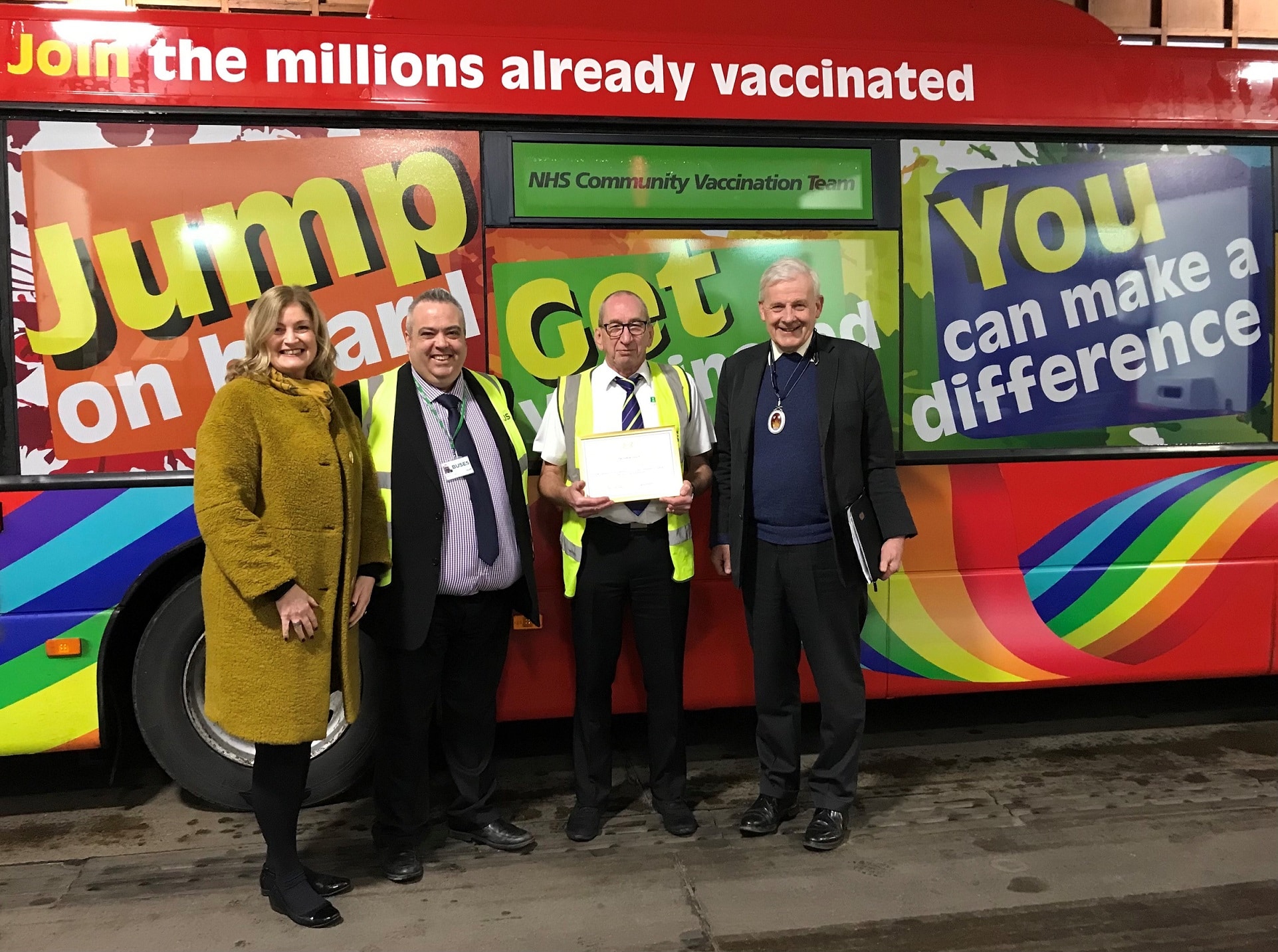 Ipswich Buses driver Steve Harvey recognised for vaccination bus work