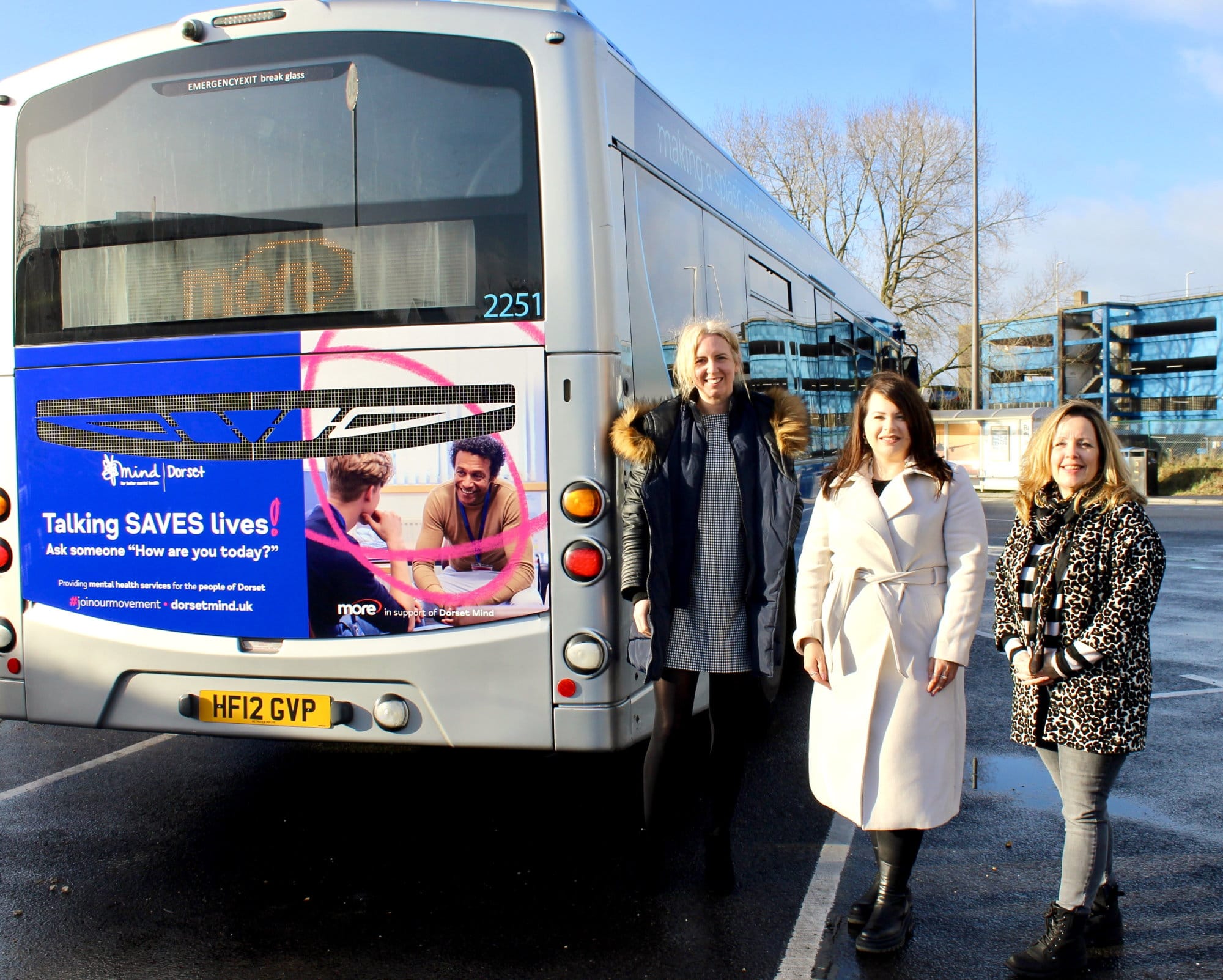 Dorset Mind advertising on a Morebus