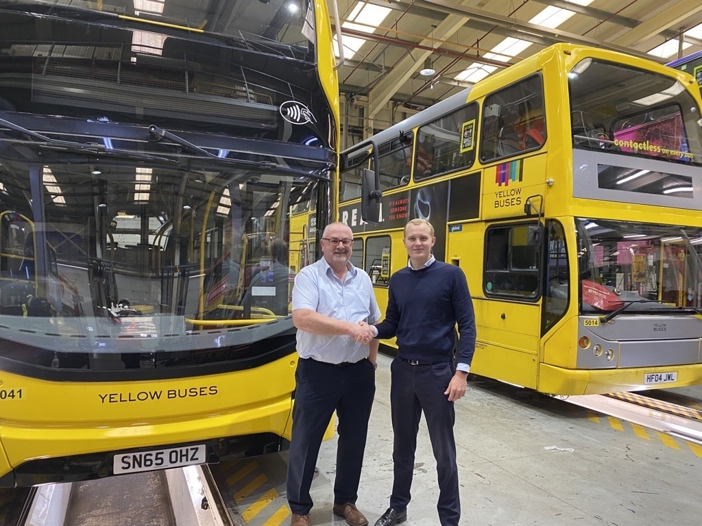 Pair of used Alexander Dennis Enviro400 double-deckers delivered to Yellow Buses