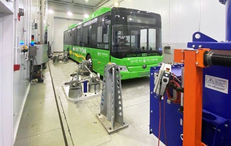 Yutong electric bus being tested at UTAC Millbrook
