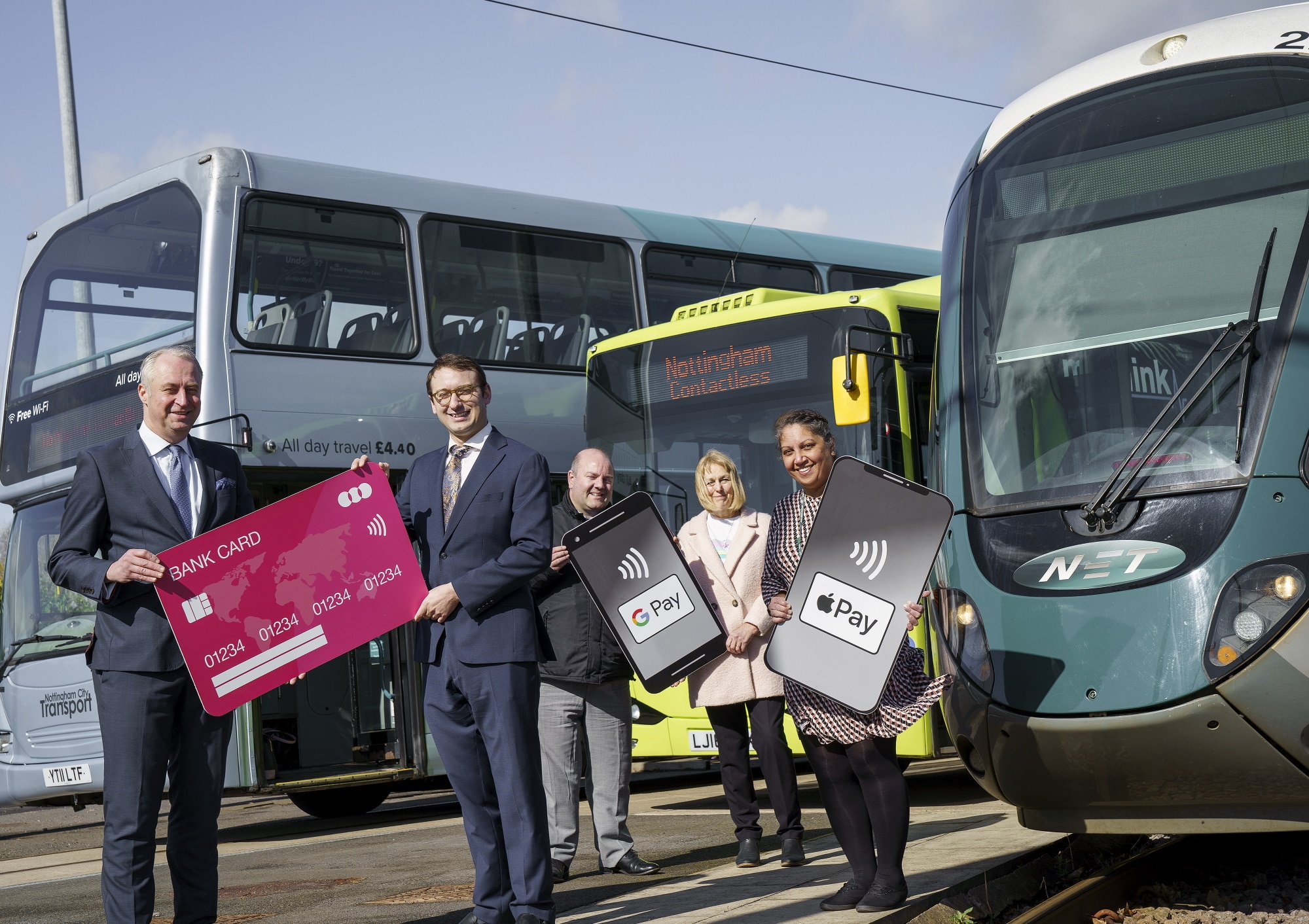 image of NCT holding up card at launch of Oyster style contactless