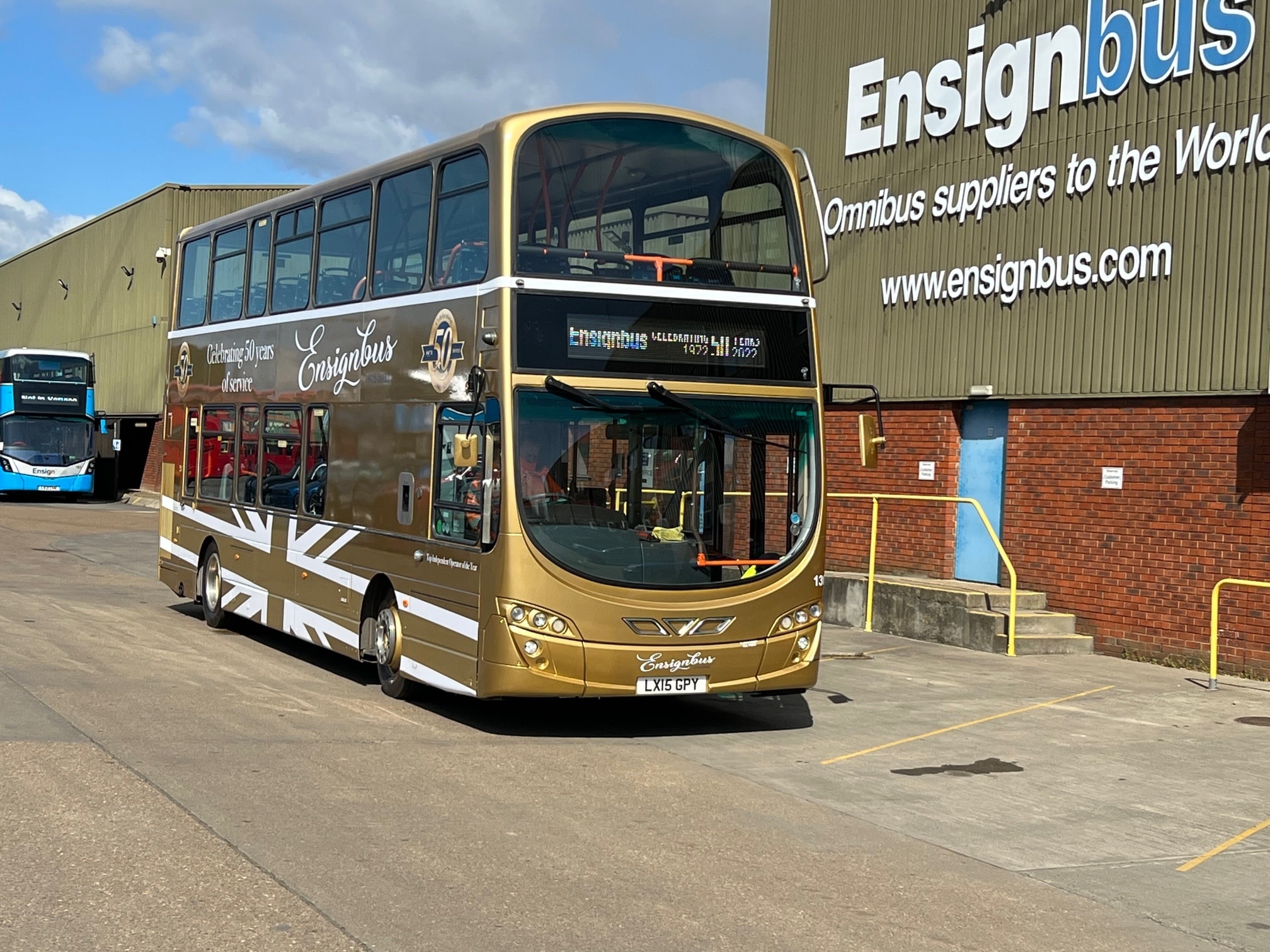 Ensignbus marks 50th anniversary with gold bus