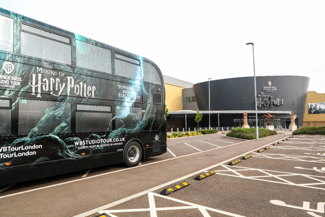 Warner Bros Studio Tour London shuttle buses go battery-electric
