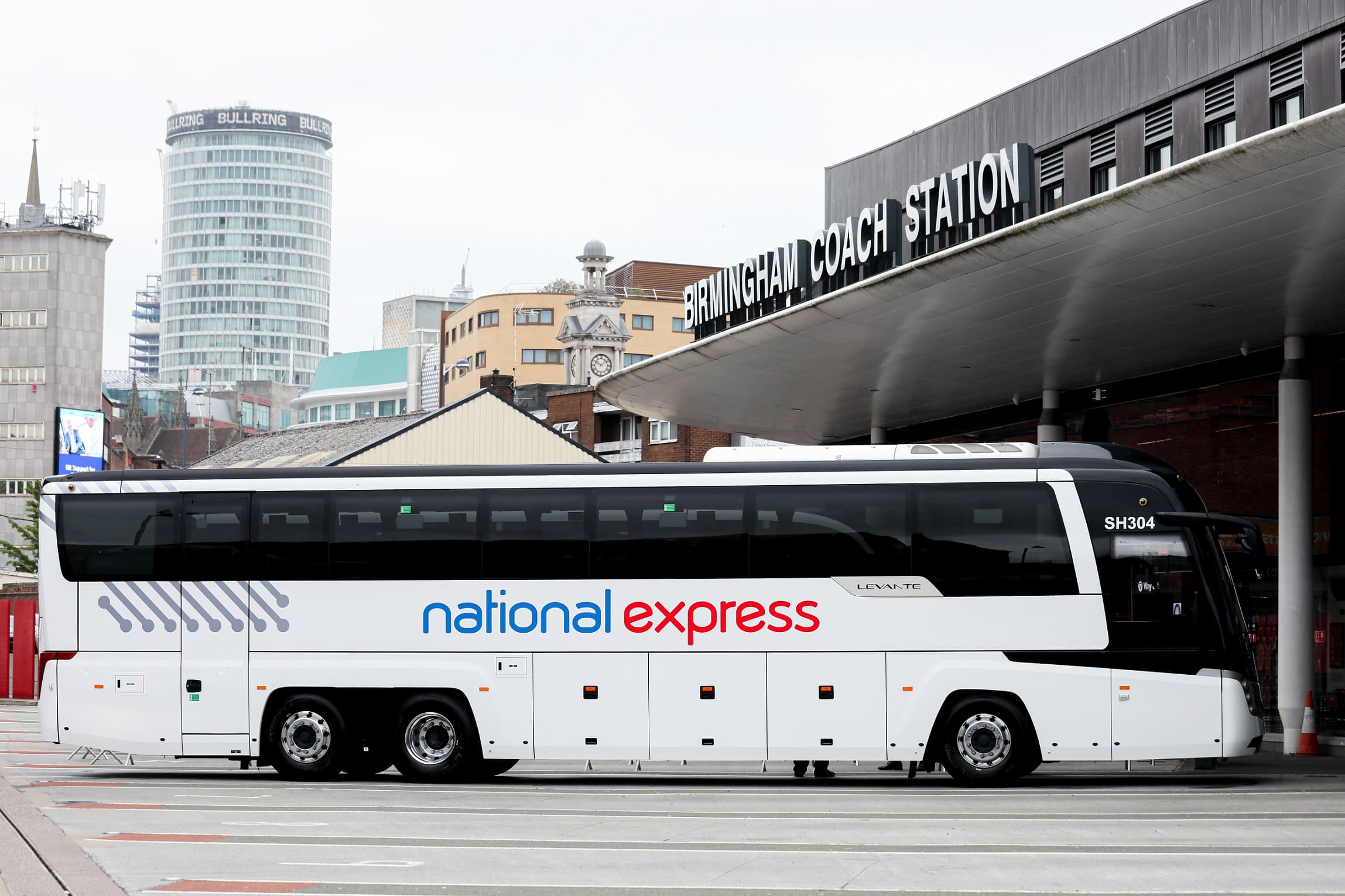 National Express coach at Birmingham coach station