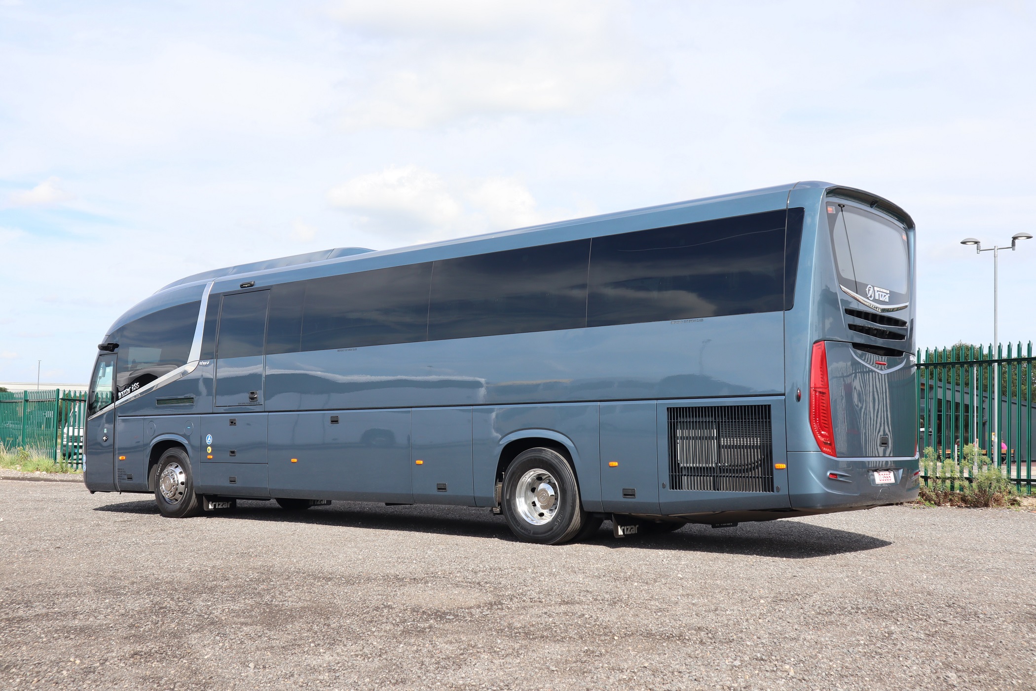 Rear view of coach from nearside