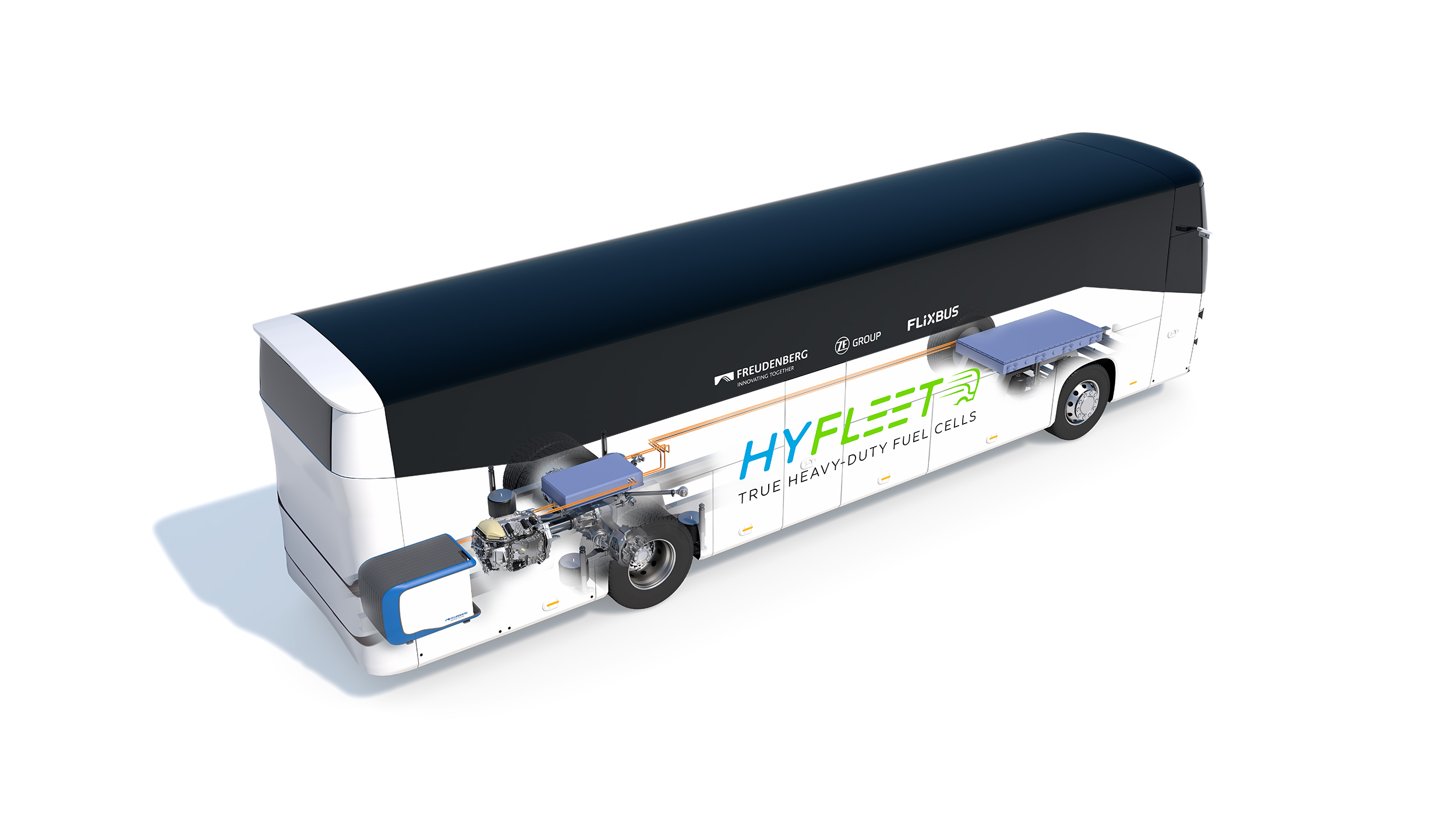 ZF and Freudenberg working on hydrogen driveline that includes coach and bus