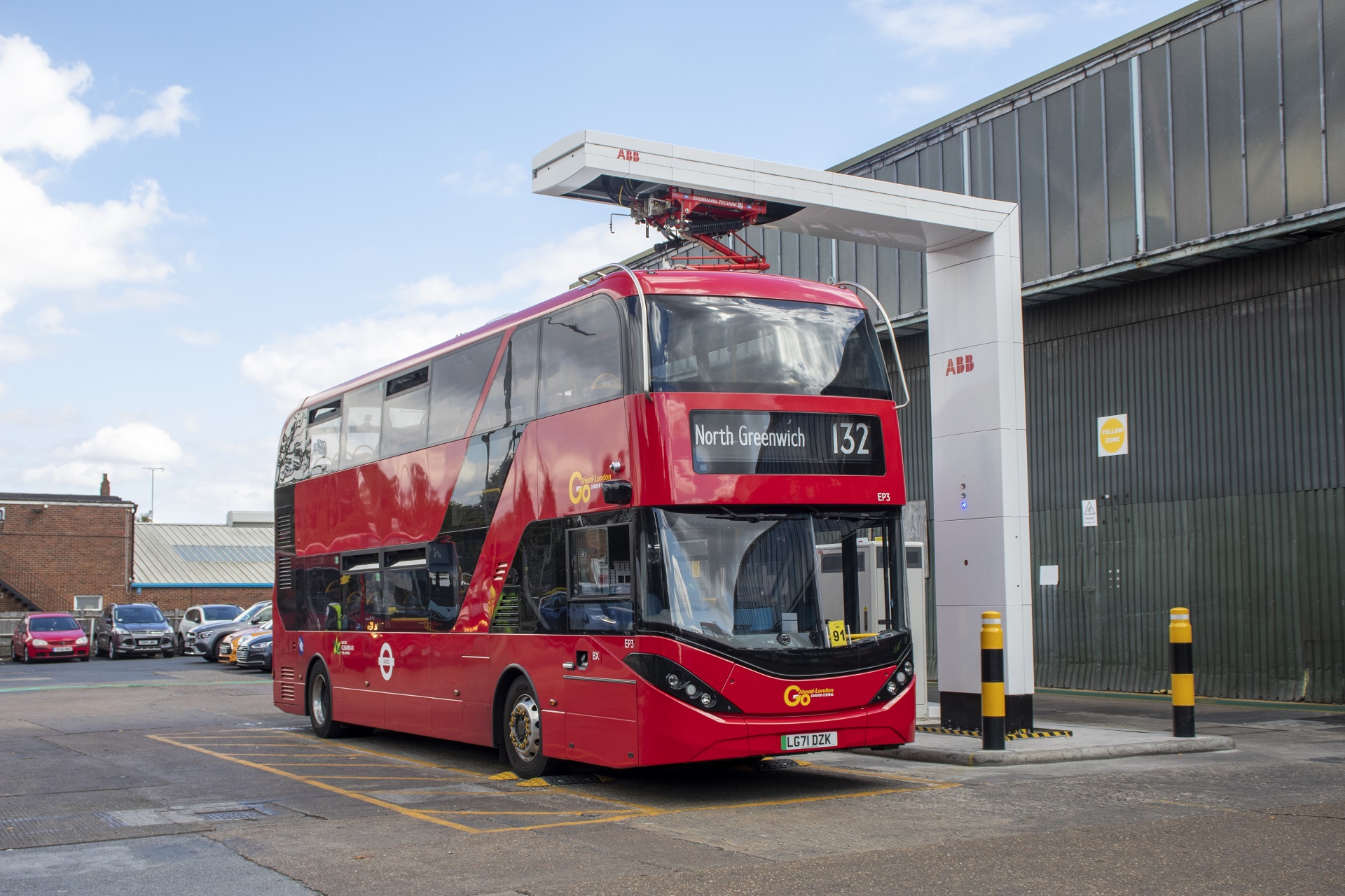 Opportunity charging on Transport for London bus at Bexleyheath