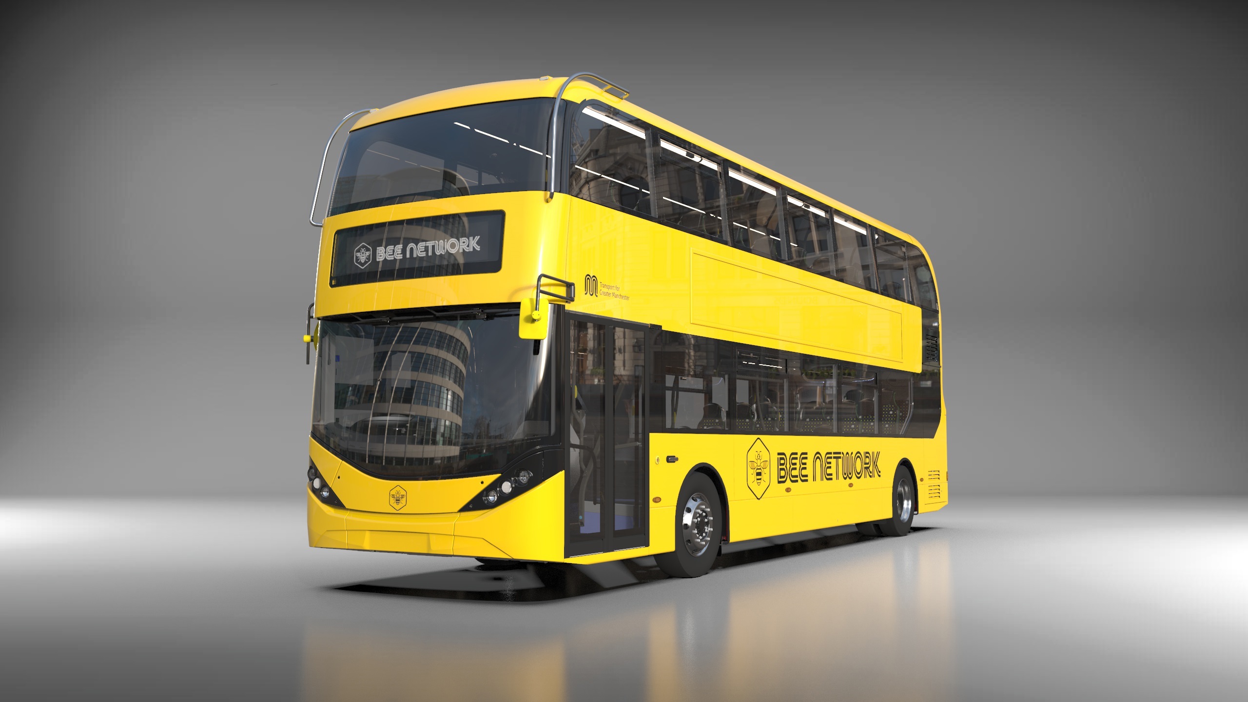 BYD ADL Enviro400EV battery electric bus for Bee Network in Greater Manchester