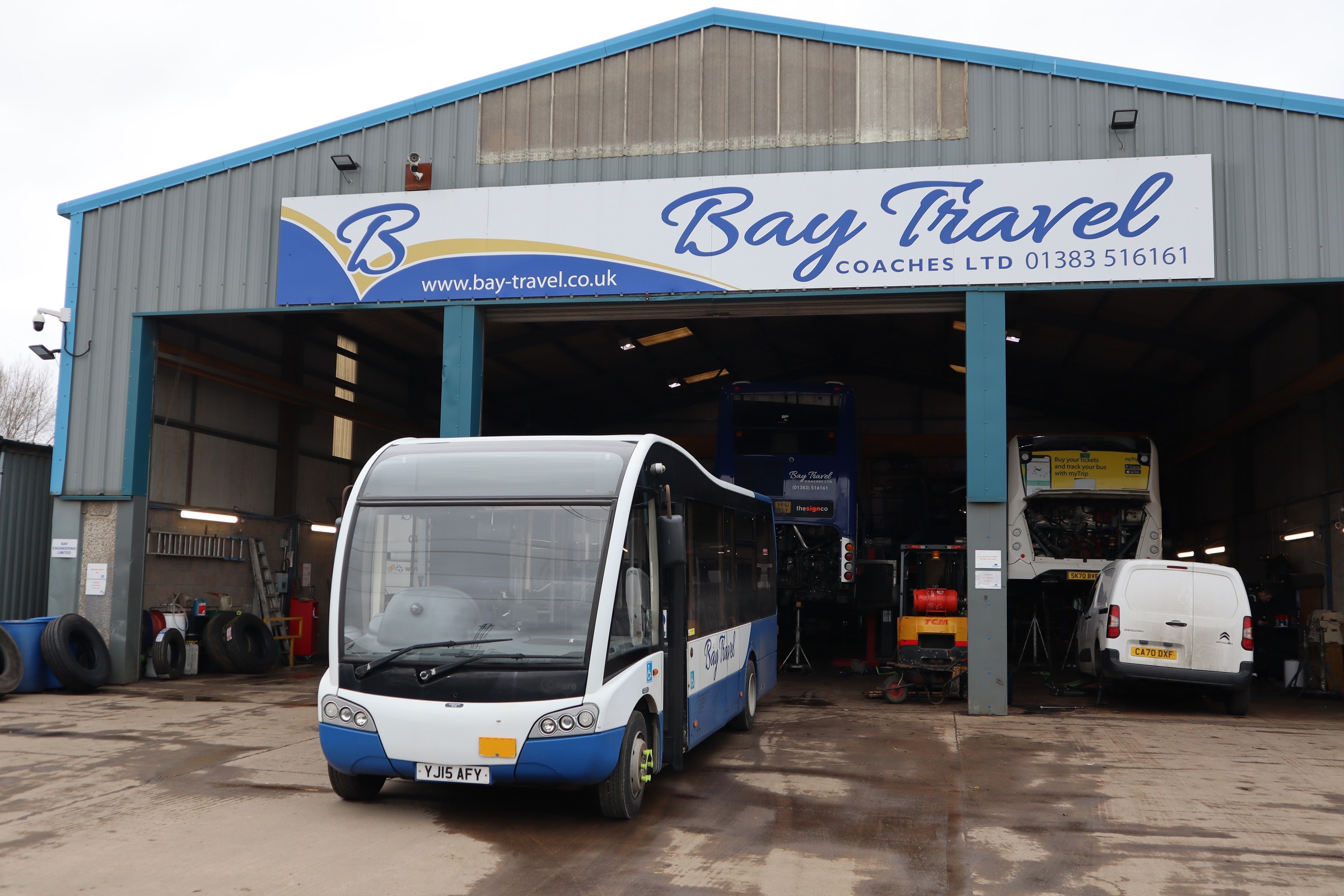 Bay Travel garage at Fife depot