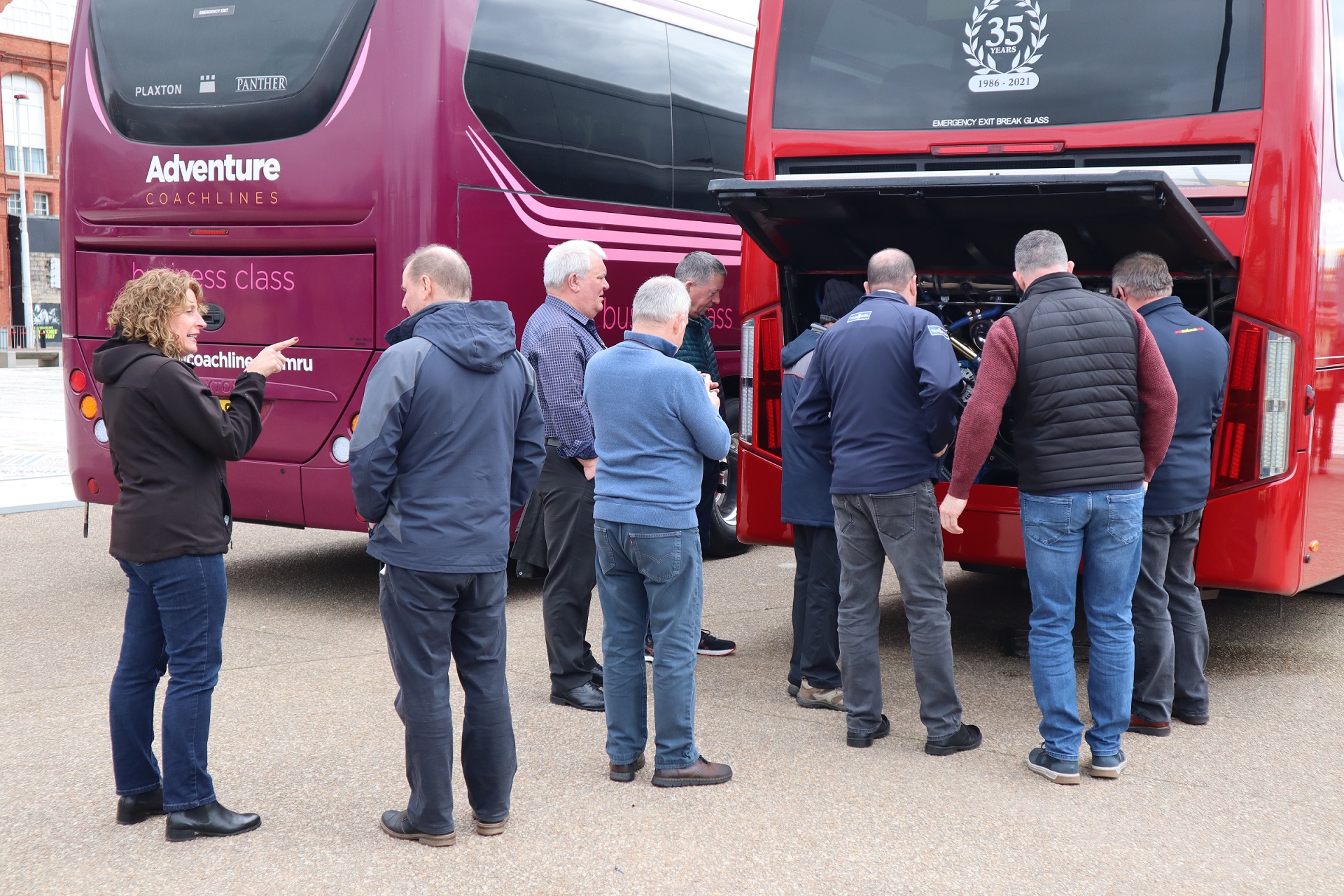 Engine examination at 2023 UK Coach Rally