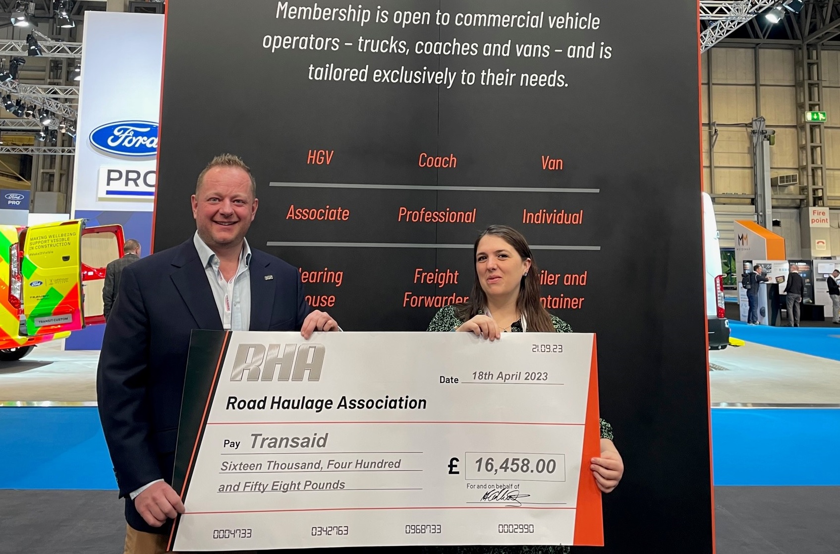 RHA members make donation to Transaid