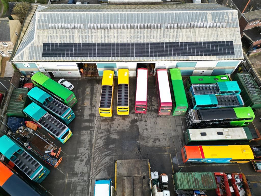 camborne first bus solar panels