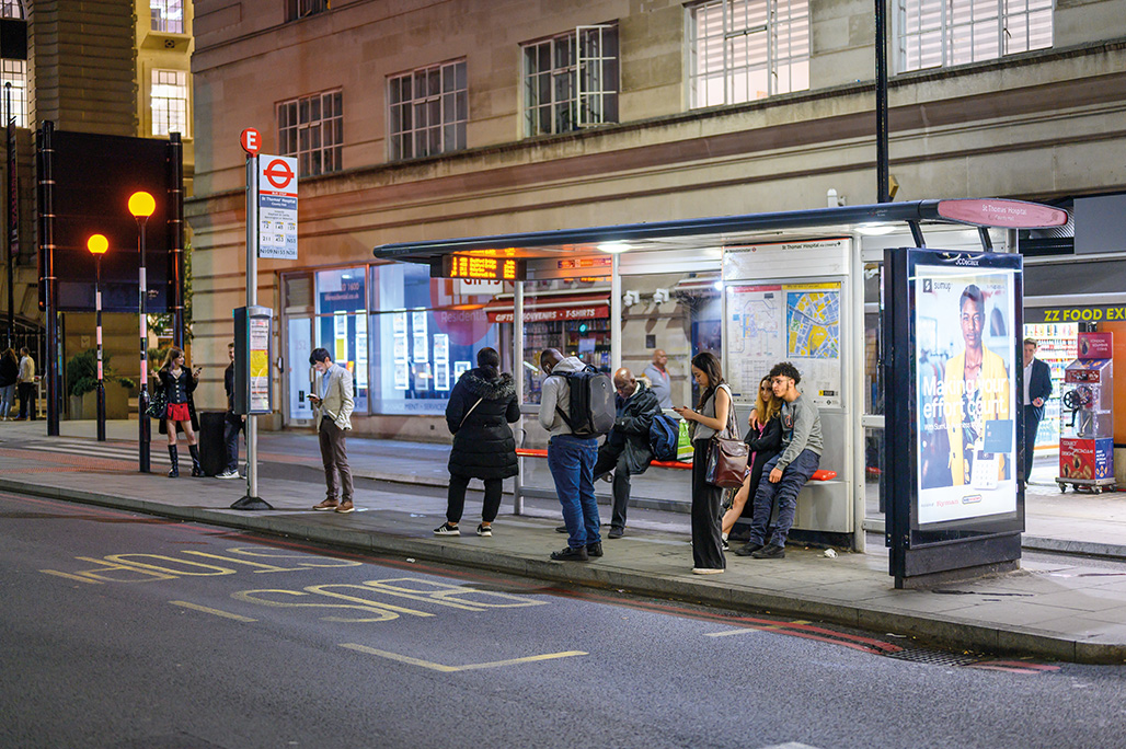 bus stop passengers