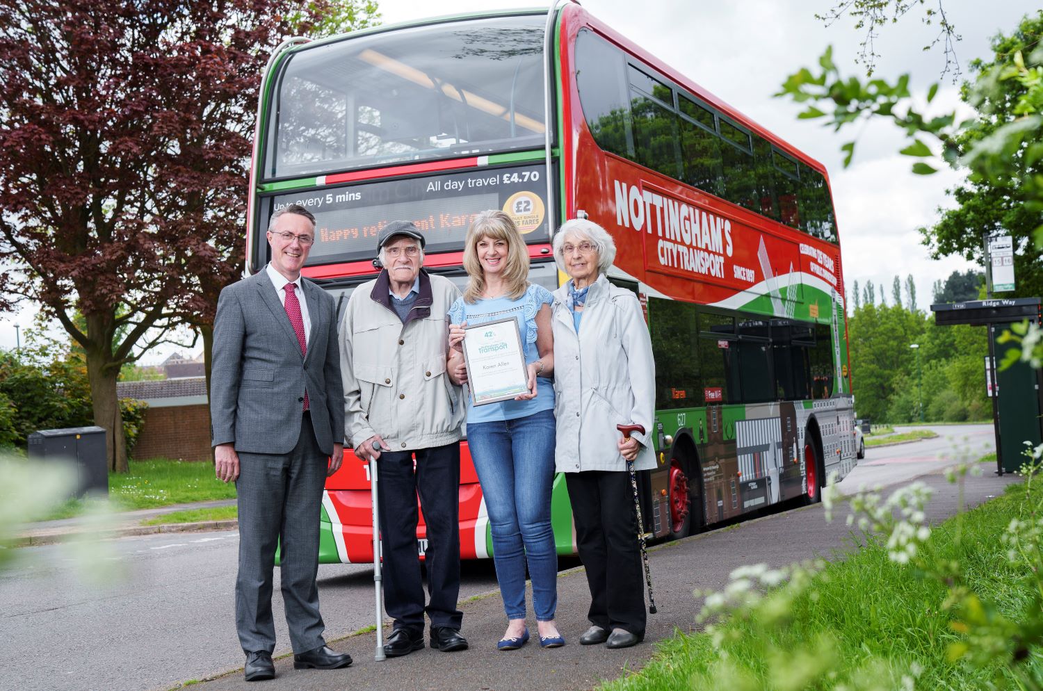 NCT David Astill (NCT Managing Director), Bernard Allen (Karen's father), Karen Allen and Doreen Allen (Karen's mother)