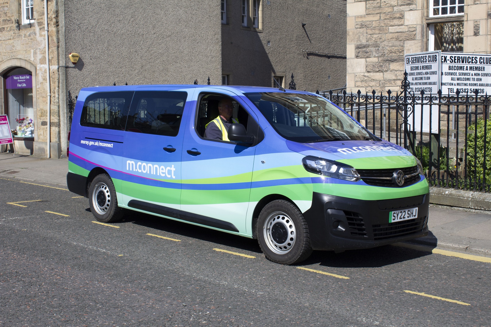mconnect demand responsive vehicle in Moray