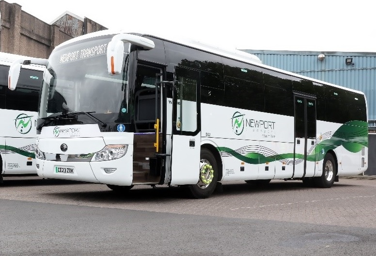 Yutong TCe12 electric coach for Newport Transport