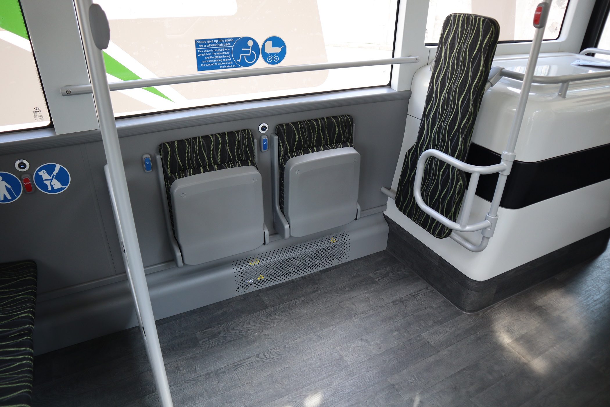 Lower saloon wheelchair user area of bus