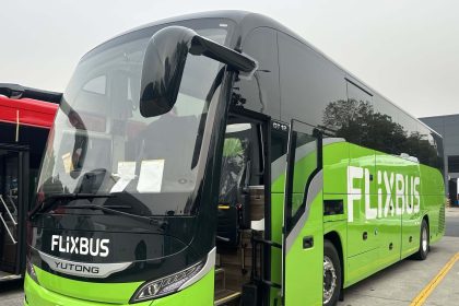 One of the new Yutong coaches to be used on the additional Belle Vue-FlixBus services from April 2024