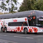 Stagecoach West unveils poppy liveried Oxford Tube coach