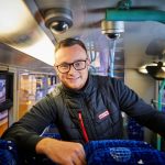 George Baker and CCTV cameras on board a Belle Vue Manchester vehicle