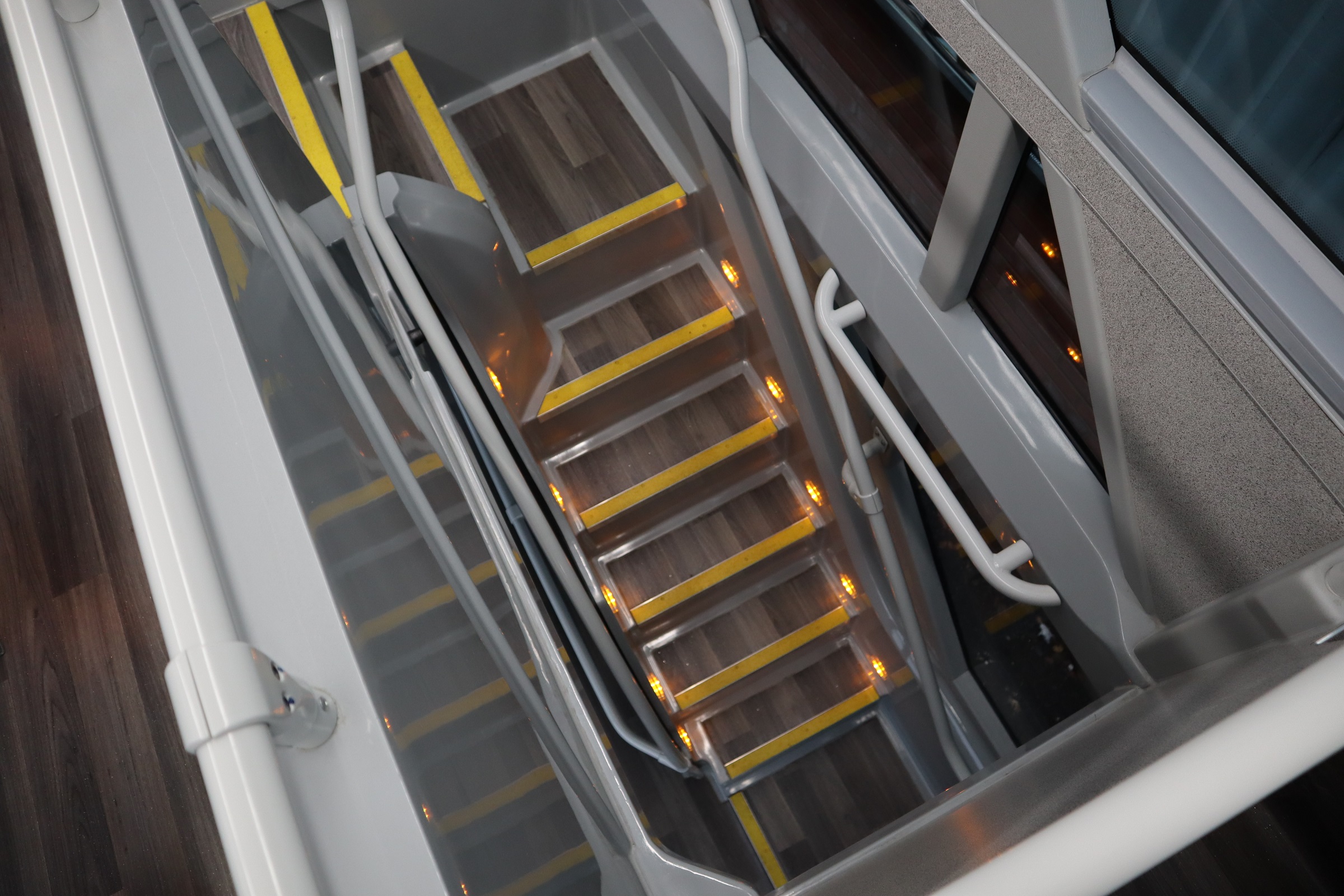 Staircase on double decker bus