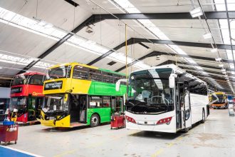 A boost in production at Alexander Dennis contributed to a UK-wide increase of 45%