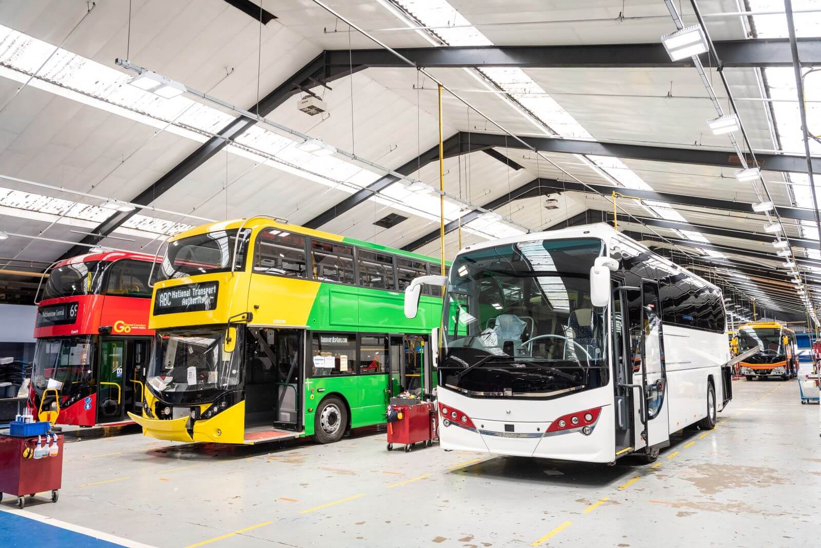 A boost in production at Alexander Dennis contributed to a UK-wide increase of 45%