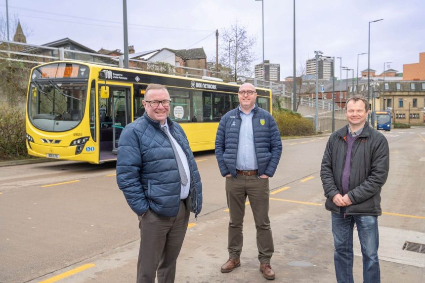 First Bus Rochdale team: (l-r) Mike McGowan, Iain Malone and Kevin Mullin