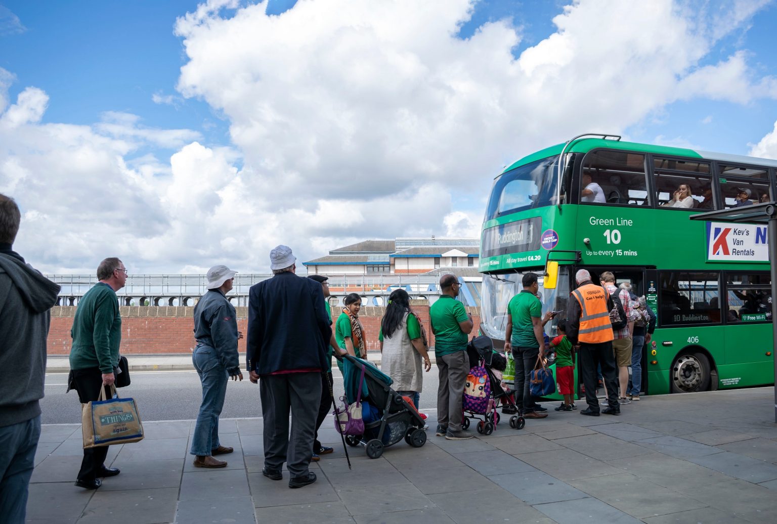 Queues for buses are a common sight in Nottingham