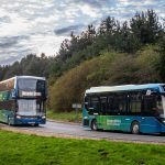 Image of the ADL Enviro100EV and Enviro400EV at UTAC Millbrook proving ground