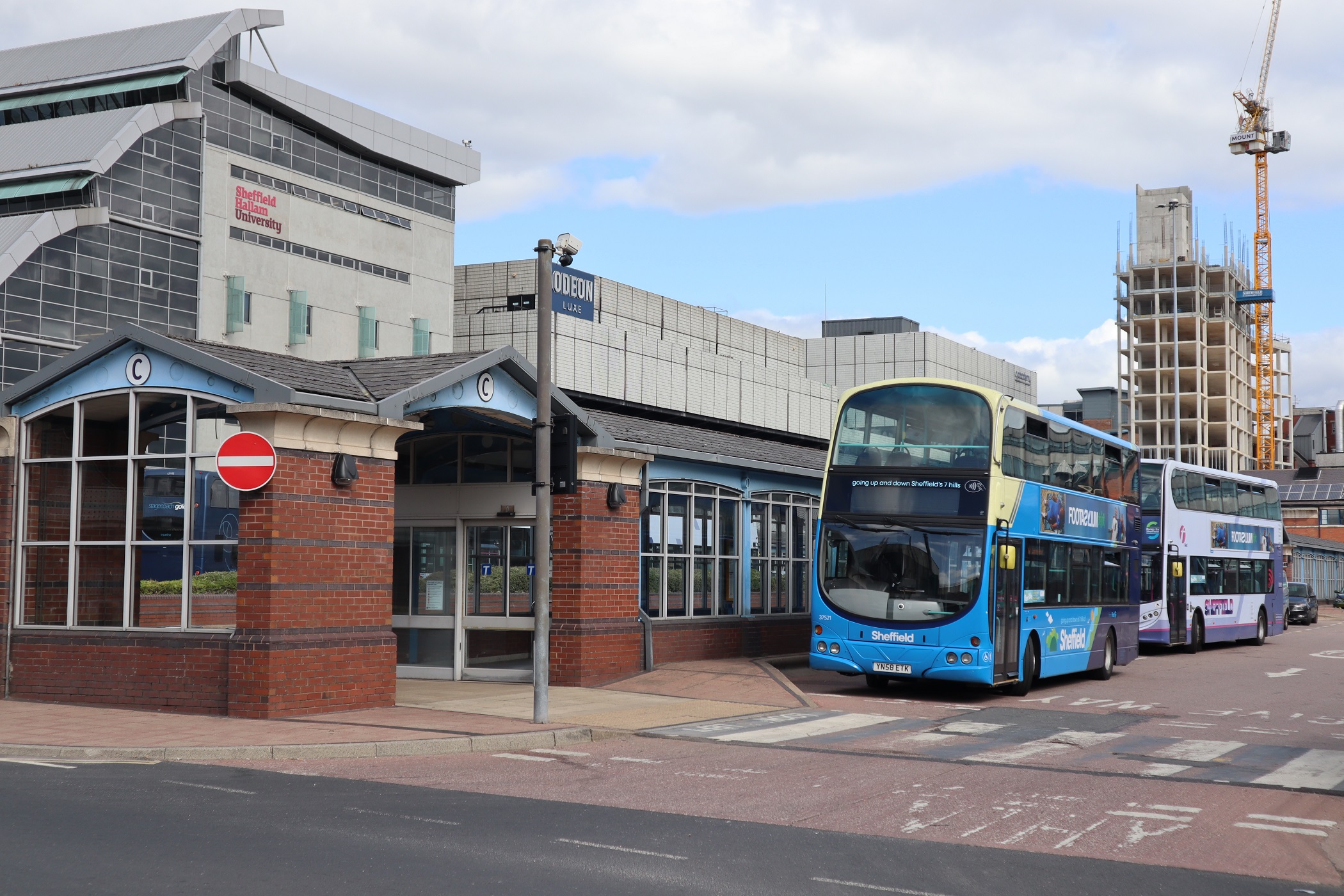 Buses parked in Sheffield bus station