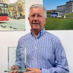 Bob Elliott hands over to Dale Ogg at Pelican Bus and Coach