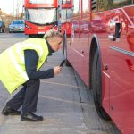 Go-Ahead bus driver using Tranzaura app for vehicle checks (1)