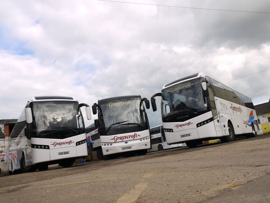 A photo of some Grayscroft coaches