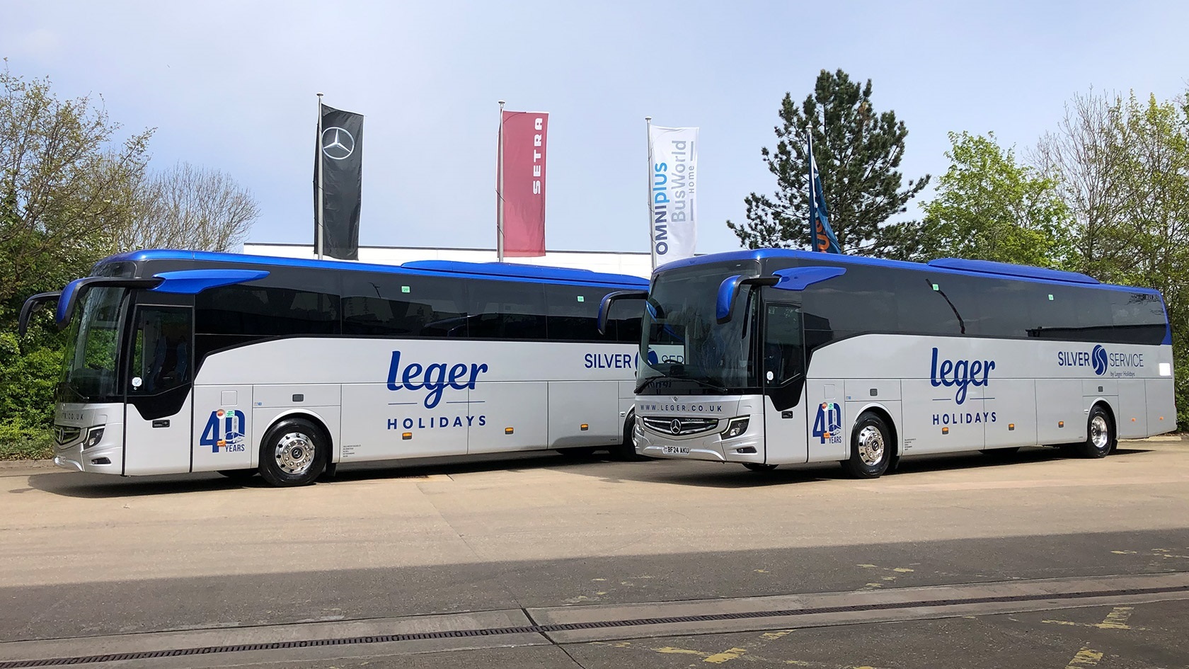 Leger Holidays Silver Service Mercedes Benz Tourismo pair for Skills Coaches