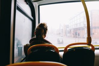 woman on bus
