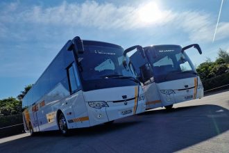 Temsa HD13 delivery to Pearces Coaches of Oxford